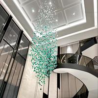 Vente en gros personnalisé forme de pierre décoration intérieure salon hôtel villa escalier lustre en cristal