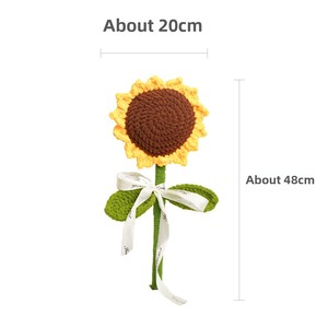 Flor Artificial de Lana Tejida a Mano con Diseño de Girasol y Línea de Hielo para Regalo de Acción de Gracias, Día de San Valentín, Día del Maestro - Product Image 2