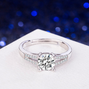 Nuevo Anillo de Zirconia Eternity de Moda, Anillo de Cobre con Zirconia para Hombre y <span class=keywords><strong>Mujer</strong></span>, Anillos de Compromiso o Anillos Redondos de Platino - Product Image 4