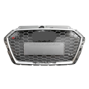 Kit de carrocería de coche ABS de alta calidad, rejilla delantera para <span class=keywords><strong>Audi</strong></span> <span class=keywords><strong>A3</strong></span> 2017-2020, diseño de capó de panal plateado - Product Image 1
