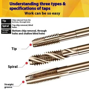 High-speed Steel <strong>Machine</strong> <strong>Taps</strong>: Straight Flute Spiral Flute Spiral Point Hard and Wear-resistant M3-M10 <strong>Taps</strong> Tapping Drill Bits - Product Image 4