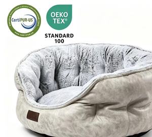 Yangyangpet Cama Redonda Personalizada de Gran Tamaño para Mascotas, Cojín de Piel Sintética de Lujo, Sofá Acolchado de Gamuza para Razas Pequeñas - Product Image 5