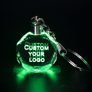 Cheap Wholesale Blank K9 LED Crystal Keychains Custom3d Laser Crystal Colorful Light Crystal Key Chains