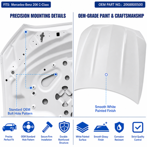 Capó de Motor Original Desmontado para <span class=keywords><strong>Mercedes</strong></span>-Benz <span class=keywords><strong>Clase</strong></span> <span class=keywords><strong>C</strong></span> W206 2021-2024 OE 2068800500 C63 Calidad Aprobada 100% Probado - Product Image 4