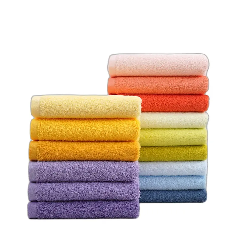 Custom Logo Multiple Solid Colors 100% Premium Long-Staple 50 Yarns Combed Cotton Luxury Bath Towel Set