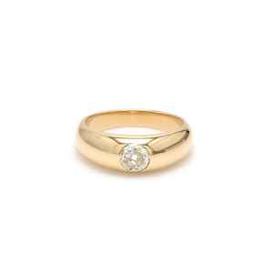 Anillo de banda estilo gitano de lujo chapado en rodio con diamante talla mina antigua de oro de 14k, grueso, apilable para boda, joyería fina, anillos al por mayor - Product Image 4