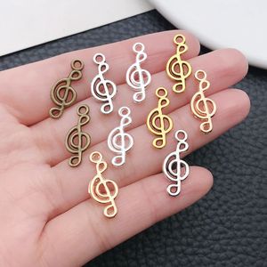 Dijes de notas musicales de aleación de zinc con diseño hueco para accesorios de joyería DIY, dijes colgantes de moda unisex - Product Image 1