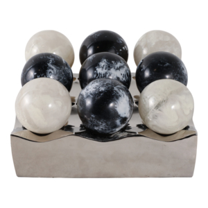 Set da gioco decorativo da tavolo in metallo e marmo, 3 pollici, decorazione moderna per casa, ufficio, camera da letto, soggiorno. - Product Image 4