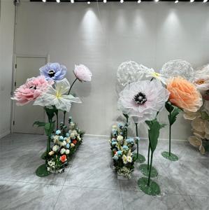 <span class=keywords><strong>Papel</strong></span> de <span class=keywords><strong>seda</strong></span> organza personalizado flor gigante flor artificial <span class=keywords><strong>para</strong></span> escaparate decoración de boda decoración del hogar - Product Image 5