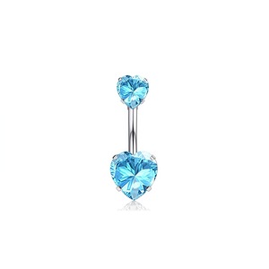 <span class=keywords><strong>Piercing</strong></span> all'<span class=keywords><strong>Ombelico</strong></span> alla Moda con Doppio Cuore Circolare in Zirconia, Anelli per l'<span class=keywords><strong>Ombelico</strong></span> in Acciaio Inossidabile all'Ingrosso per Donne - Product Image 3