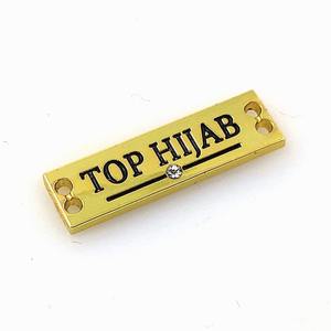 Hand genähtes Bekleidungs zubehör aus Zink legierung Gestanzte Metall-Typenschild-Tags mit Logo-Gravur technik für Socken, die Buchstaben schnitzen - Product Image 1