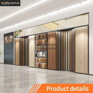 Présentoir à <span class=keywords><strong>cadre</strong></span> en métal de qualité supérieure pour carreaux de verre coulissants, étagère flottante murale à grille verticale moderne, exposition commerciale - Product Image 5