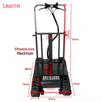 Chariot électrique pliable tout-terrain pour escaliers avec roues en caoutchouc, chariot de transport électrique maniable pour escaliers