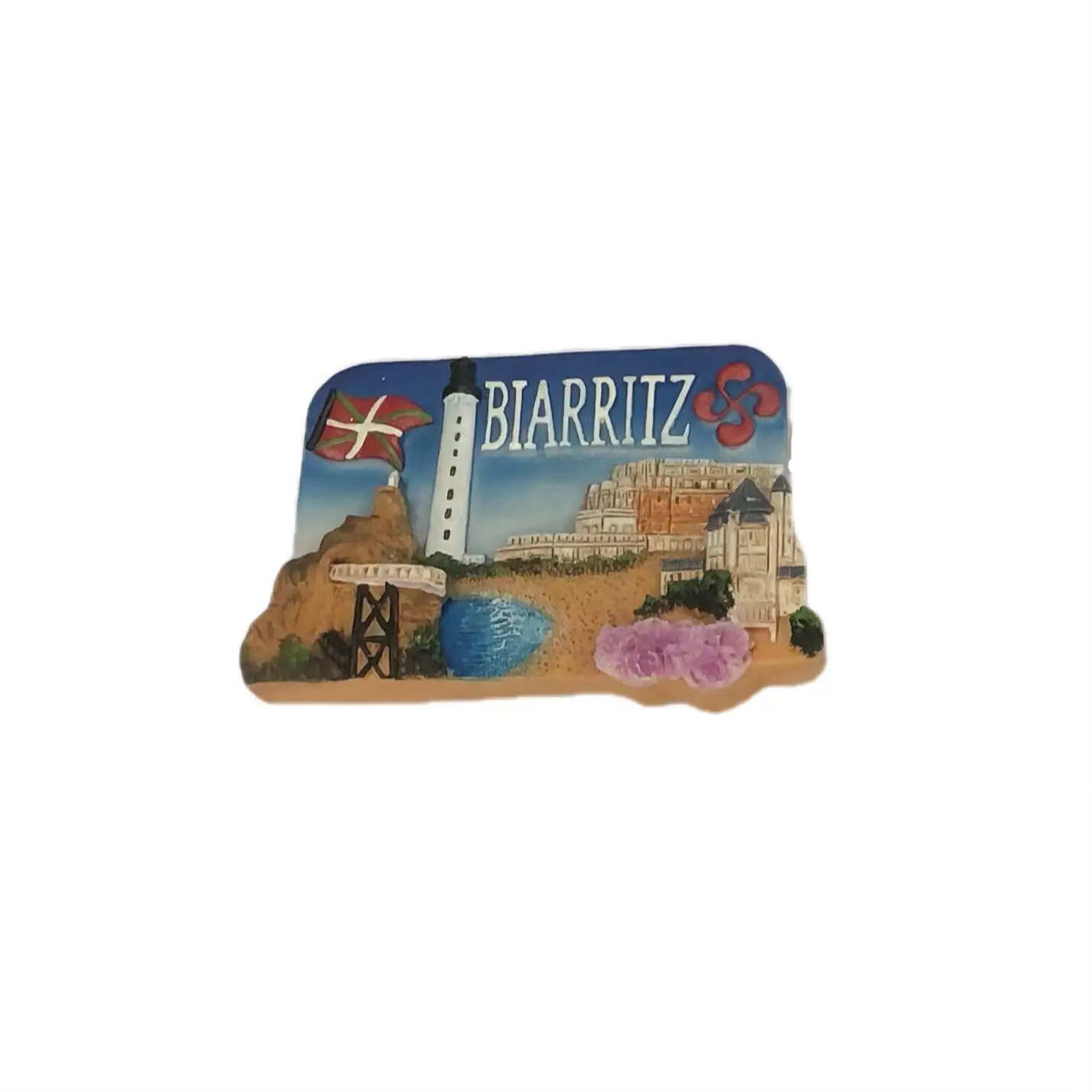 Biarritz fransa 3D buzdolabı hatıra mıknatıs  hediye, el yapımı ev ve mutfak dekorasyon Biarrit buzdolabı mıknatısı koleksiyonu