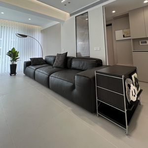 Mobili moderni divano componibile in pelle nera di vacchetta italiana set <span class=keywords><strong>casa</strong></span> di lusso e <span class=keywords><strong>casa</strong></span> divano a 3 posti divani da soggiorno - Product Image 4
