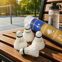 Huamei F6 Weiße Entenfeder 2-Schicht Badminton Federball - Professioneller Turnier- und Trainingsgebrauch Äußerst Langlebiger Korkkopf