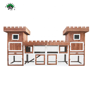 Wood Rabbit House Pet House <strong>Cage</strong> Rabbit <strong>Guinea</strong> <strong>Pig</strong> Castle Rabbit Hutch - Product Image 1