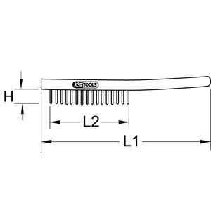 KS TOOLS BRONZEplus Wire <b>brush</b>, tin bronze wire, crimped, 3 rows - Product Image 2