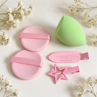 Kit d'outils de maquillage de Noël : Éponge de beauté coussin d'air, éponge de maquillage, kit de pinces à cheveux macaron, doux, portable, utilisation humide et sèche pour les fêtes de fin d'année