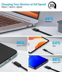 Pd 100w 5A מגנט Usb C ל-Usb סוג C 1M סוג נתונים נשלף ביו מיקרו USB ניילון קלוע כבל טעינה מגנטי לאייפון