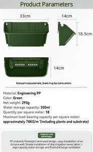 Verdissement vertical tridimensionnel intérieur-extérieur en plastique murs de plantes vivantes enclos creux sol pot de fleurs conteneurs jardin - Product Image 2