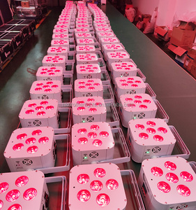 8 Luces LED Planas RGBWA UV 6 en 1 de 6X18W Blancas, Inalámbricas, con Batería, DMX, Control Remoto Wifi, Inteligentes, para DJ, Bodas - Product Image 6