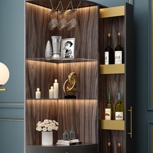 Luxury Living Room Home Furniture LED Light <strong>Corner</strong> Bar Wine <strong>Display</strong> <strong>Cabinet</strong> - Product Image 2