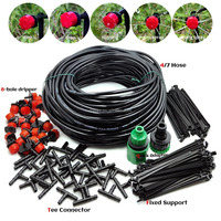 Système d'irrigation goutte à goutte DIY pour serre 10M-30M, kits d'arrosage automatique pour jardin avec tuyau et goutteurs réglables