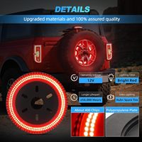 Rote LED-Ersatzreifenleuchte für Ford Bronco ab 2021 Vorder- und Seitenbeleuchtung Plug-and-Play Außenzubehör