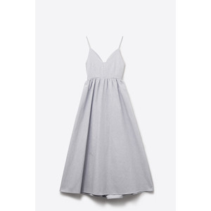 Robe longue bleue à rayures avec bretelles et dos croisé - Product Image 3