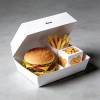 Boîtes à emporter écologiques personnalisées pour hamburgers et frites, en carton ondulé avec gaufrage et dorure, emballage alimentaire de qualité alimentaire