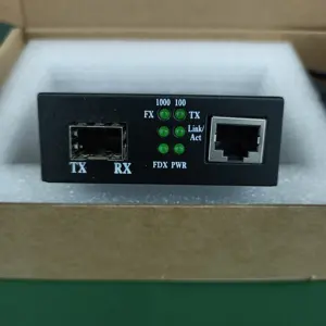 Fiber Optic Media Converter Price 10/100/1000M Fiber RJ45 Converter SFP Media Converter 1 X 10/100/1000base Rj45 1 X SFP Slot