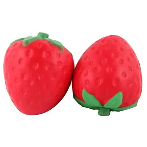 BSBH促销礼品水果草莓慢升软糖香味挤压球玩具带定制标志