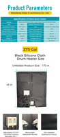 Chauffe-conteneur IBC MEGA YUNENG gris 275 gallons 120V en tissu Oxford imperméable, alliage de Nicrome 3000W, montage au sol