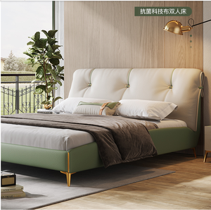 Nouveau <span class=keywords><strong>type</strong></span> fabricant <span class=keywords><strong>de</strong></span> lit queen size en cuir hôtel led <span class=keywords><strong>de</strong></span> lit <span class=keywords><strong>de</strong></span> couleur blanche - Product Image 3