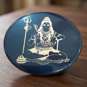 Plato Redondo de Piedras Preciosas Negras para Reiki con Símbolos de los Siete Chakras en Dorado y Figura de Buda para Meditación, Decoración Hecha a Mano para el Hogar - Product Image 6