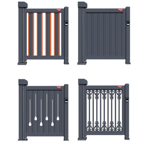Stylish Modern Black Aluminum Garden Fence Gate Practical Horizontalslats Metal Design for Courtyards Hotels Hospitals - Product Image 2
