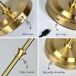 60CM Tall Iron LED <strong>Cordless</strong> Fabric Table <strong>Lamp</strong> Touch Remote Rechargeable Lampshade <strong>Floor</strong> <strong>Lamp</strong> E14 Wedding Events Decorations - Product Image 4