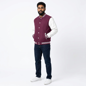 High Quality Letterman Varsity <b>Jackets</b> Wool Body Stand Collar Front Logo Autumn Wear <b>Smart</b> and Stylish <b>Men's</b> <b>Jackets</b> - Product Image 1
