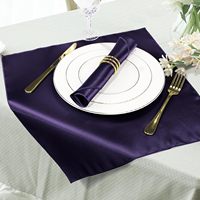 Meilleures ventes : Serviettes de table carrées en satin de polyester, couleur unie, avec surpiqûres haute densité, pour hôtels et linge de table