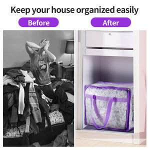 Sacs de rangement transparents pour linge, housses de couette en PVC, pour gagner de l'espace - Product Image 6