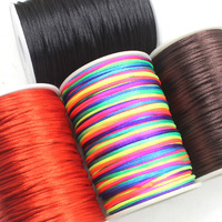 Cordon en satin tressé 100 % polyester 1,5 mm/2 mm/2,5 mm avec bordure en satin, rouleau de ficelle perlée unie pour cadeaux, cordon tressé chinois