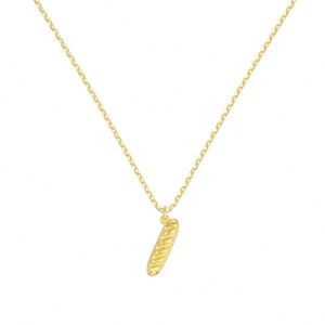 Dylam เครื่องประดับขนาดเล็กเสน่ห์ดี14K ชุบทองแพ้ง่าย925เงินเชื่อมโยงโซ่ขนมปังสร้อยคอสำหรับชีวิตประจำวัน - Product Image 1