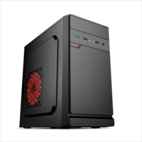 Boîtier d'ordinateur de jeu MicroATX Mid-Tower avec fenêtre latérale, 2 ventilateurs, radiateur de 120 mm - Stock