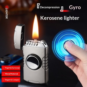 Briquet créatif miniature en métal à flamme douce, réglable, coupe-vent, portable, avec gyroscope intégré pour cigarettes - Vente en gros - Product Image 3