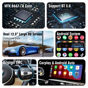 Tableau de bord LCD Navihua avec lecteur DVD de voiture, écran radio Android, double écran pour BMW Série 5 F10 2011-2017, système multimédia automobile - Product Image 6