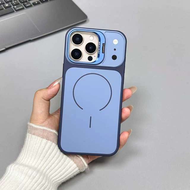Custom Trendy Magnetic Wireless Charging Anti-Shock Dust-proof Luxury Phone Case Durable PC+TPU Camera Frame Holder for