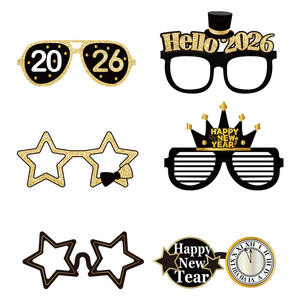 Decoraciones de fiesta de Año Nuevo 2026, divertidos vasos de papel para adultos y niños, accesorios para fotos Hello 2026 - Product Image 6
