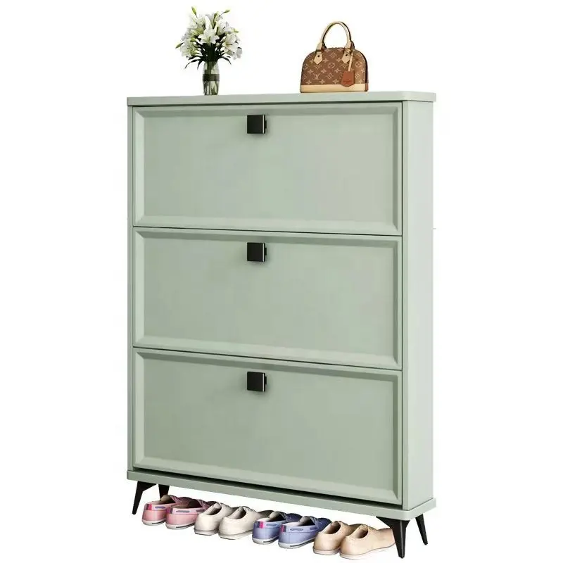 Nordic Cream-style Storage Shoe Rack Ultra-thin Tipping Shoe Cabinet Home Entrance Shoe Rack Cabinet
