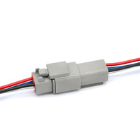 Kabel Harness Pigtail Konektor Tahan Air 4 Pin Kustom, Kabel Otomotif Abu-abu Male Female untuk Truk, Mesin Off-road, Lampu LED